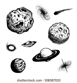 Graphic illustration and ufo