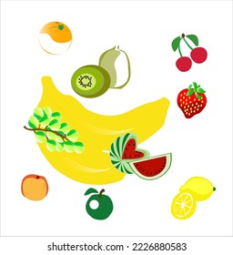 Graphic illustration of various refreshing fruits