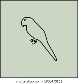 Grafische Abbildung mit Vektorgrafik von Vogel mit Umriss