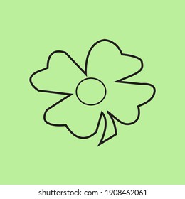 Graphic illustration with vector of flowers on green background