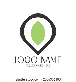 a graphic illustration of a water type logo containing green leaves, very suitable to be used as your brand logo.