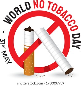 Graphic Illustration Of World No Tobacco Day Every 31st May. Warnings About The Dangers Of Tobacco Use And Encourage Healthy Living