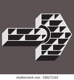 graphic image of an arrow,three-dimensional structure