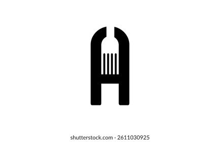 a graphic image with A-shaped fork theme, white background. vector graphic base.