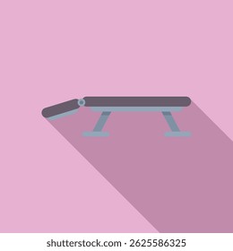 Imagem gráfica de um feixe de equilíbrio sobre um fundo cor-de-rosa com uma sombra, representando equipamento de ginástica