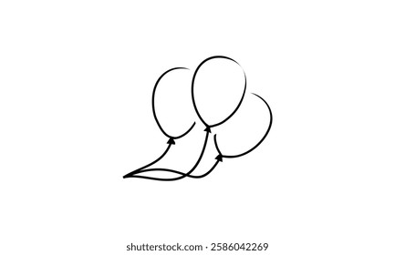 a graphic image with balloon line theme, white background. vector graphic base.