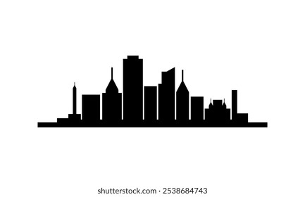 Una Imagen gráfica con una temática de paisaje de construcción, sobre un fondo blanco. base gráfica de Vector.
