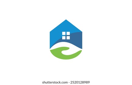 a graphic image with a caring home theme, on a white background. vector graphic base.