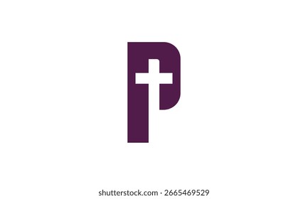 a graphic image with a Christian P initial theme, on a white background. vector graphic base.