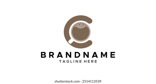 una Imagen gráfica con un tema de café C, sobre un fondo blanco. base gráfica de Vector.