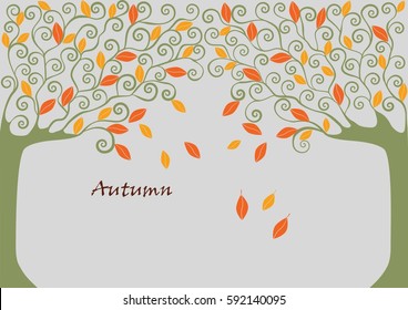 graphic image collection of tree. seasons. autumn. vector illustration