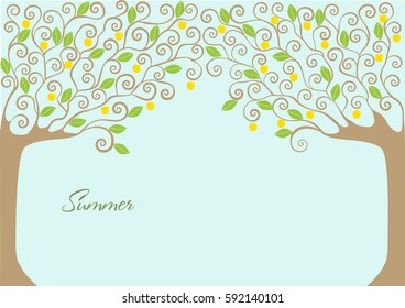 graphic image collection of tree. seasons. summer.vector illustration