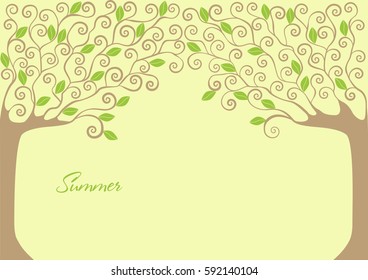 graphic image collection of tree. seasons. summer.vector illustration