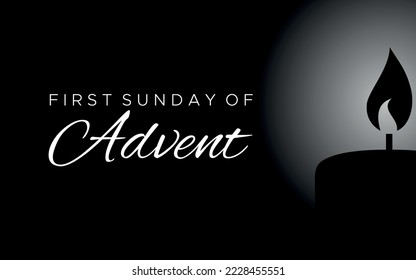 graphic image commemorating First Advent Sunday with copy space. vector base.