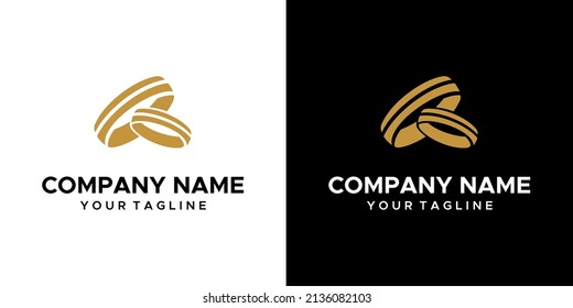a graphic image of a couple ring themed, gold and white background. vector graphics base.