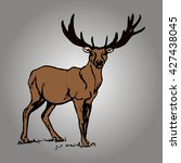 Graphic image of deer with big antlers