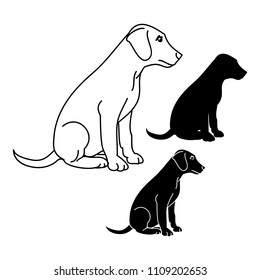 Graphic image of a dog on a white background, vector illustration