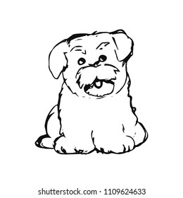 Graphic image of a dog on a white background, vector illustration