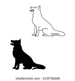 Graphic image of a dog on a white background, vector illustration