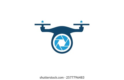 a graphic image with a drone camera theme, on a white background. vector graphic base.