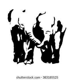 Graphic image of elephants