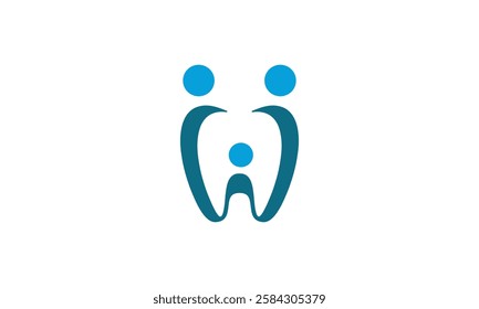 a graphic image with a family dentist theme, on a white background. vector graphic base.