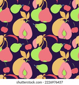 Graphic image of fruit.Vector.Ornament for textiles and packaging
