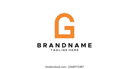 a graphic image with a G door theme, on a white background. graphic vector base.