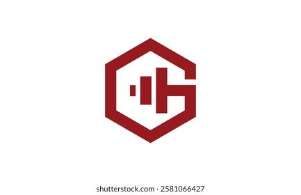 a graphic image with G gym theme, white background. vector graphic base.