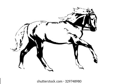 Graphic image of a galloping horse
