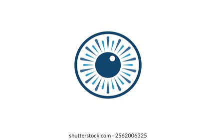 a graphic image with a glowing eye theme, on a white background. vector graphic base.