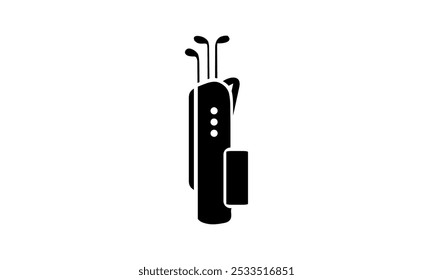 uma imagem gráfica com um tema de saco de golfe, sobre um fundo branco. base gráfica vetorial.