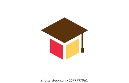 a graphic image with a graduation box theme, on a white background. vector graphic base.