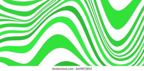 A graphic image of green and white linear curves and lines that move in a wave-like pattern or the structure of a volcano or hill in angular lines.