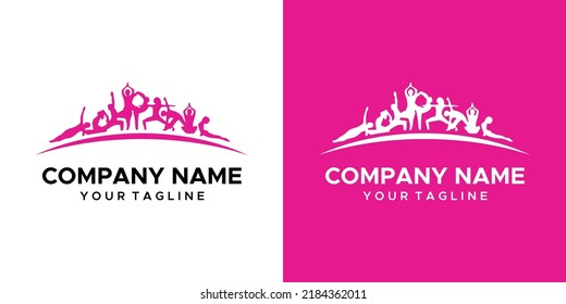 a graphic image of a gymnastics movement, on a pink and white background. vector graphics base.