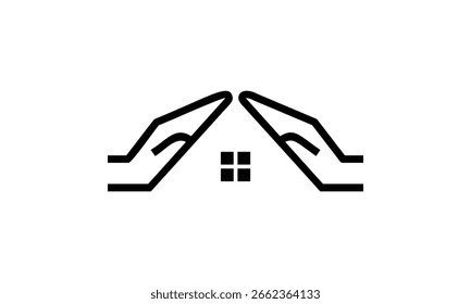 Una Imagen gráfica con un tema de protección para el hogar, con un fondo blanco. Base gráfica de Vector.