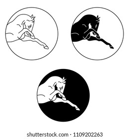 Graphic image of a horse on a white background, vector illustration