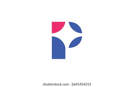 a graphic image with IP letter theme, white background. vector graphic base.