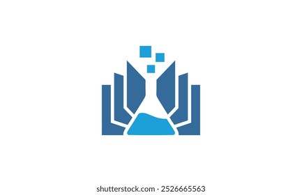 a graphic image with a laboratory book theme, on a white background. vector graphic base.