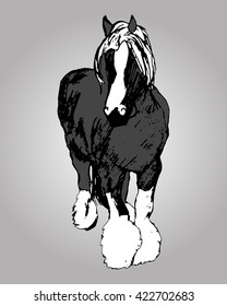 Graphic image of a large horse.