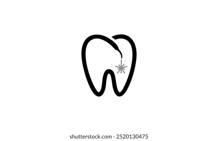 a graphic image with laser dentistry theme, white background. vector graphic base.