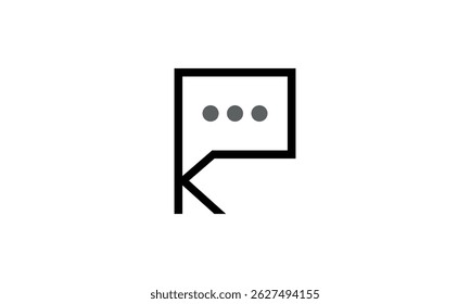 a graphic image with a letter k chat theme, on a white background. vector graphic base.