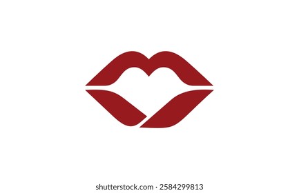 a graphic image with a lips theme, on a white background. vector graphic base.