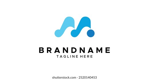 uma imagem gráfica com o tema de onda M, fundo branco. base gráfica vetorial.