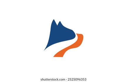 a graphic image with a mountain dog theme, on a white background. vector graphic base.