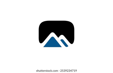 a graphic image with a mountain glasses theme, on a white background. vector graphic base.
