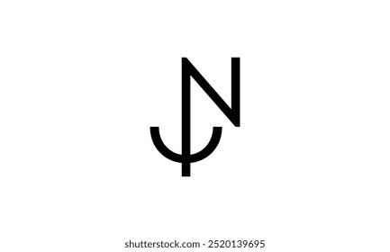 a graphic image with N anchor theme, white background. vector graphic base.
