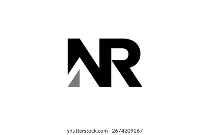 a graphic image with an NR arrow theme, on a white background. vector graphic base.