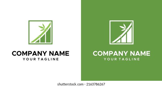 a graphic image on the theme of a bamboo diagram, on a white and green background. vector graphics base.