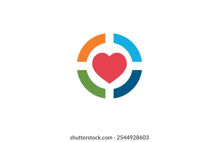 Una Imagen gráfica sobre el tema de la protección del corazón, sobre un fondo blanco. Gráficos básicos del Vector.